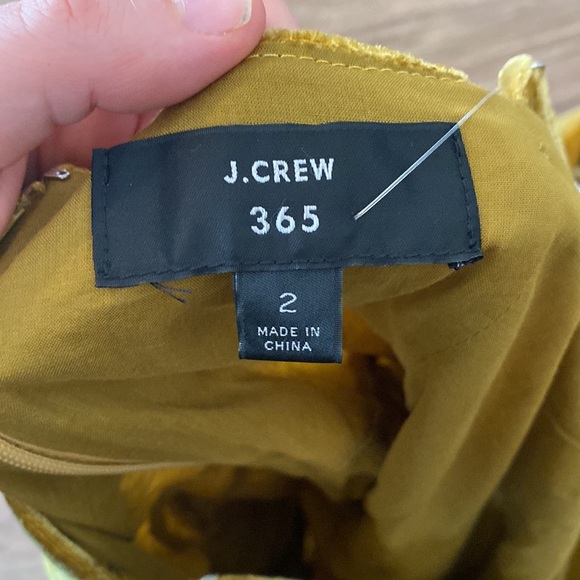 NWT J. Crew 365 Marseille Crushed Velvet mustard gold Jumpsuit size 2 whimsical - Picture 8 of 9